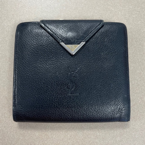 Yves Saint Laurent Vintage Compact Kiss Lock Wallet - Black - Preowned - Picture 1 of 15